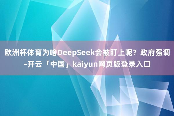 欧洲杯体育为啥DeepSeek会被盯上呢？政府强调-开云「中国」kaiyun网页版登录入口