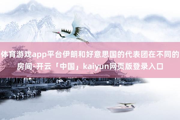 体育游戏app平台伊朗和好意思国的代表团在不同的房间-开云「中国」kaiyun网页版登录入口