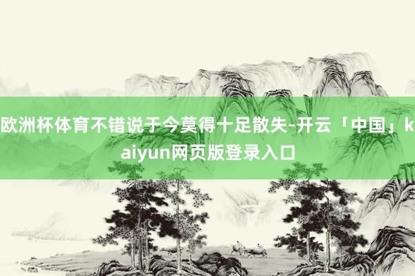 欧洲杯体育不错说于今莫得十足散失-开云「中国」kaiyun网页版登录入口