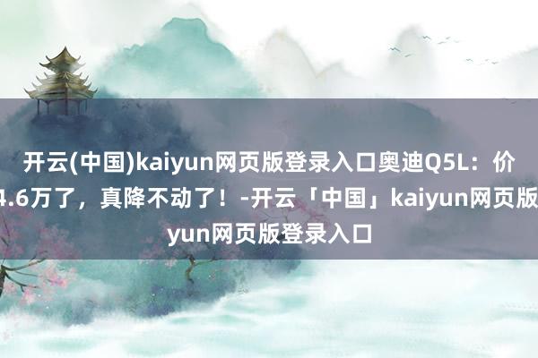 开云(中国)kaiyun网页版登录入口奥迪Q5L：价钱跌到24.6万了，真降不动了！-开云「中国」kaiyun网页版登录入口