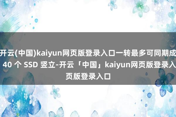 开云(中国)kaiyun网页版登录入口一转最多可同期成列 40 个 SSD 竖立-开云「中国」kaiyun网页版登录入口