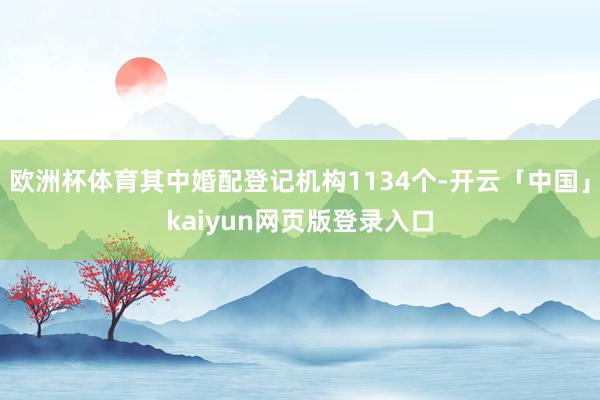 欧洲杯体育其中婚配登记机构1134个-开云「中国」kaiyun网页版登录入口