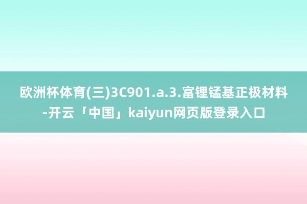 欧洲杯体育　　(三)3C901.a.3.富锂锰基正极材料-开云「中国」kaiyun网页版登录入口