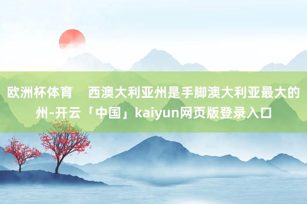 欧洲杯体育    西澳大利亚州是手脚澳大利亚最大的州-开云「中国」kaiyun网页版登录入口