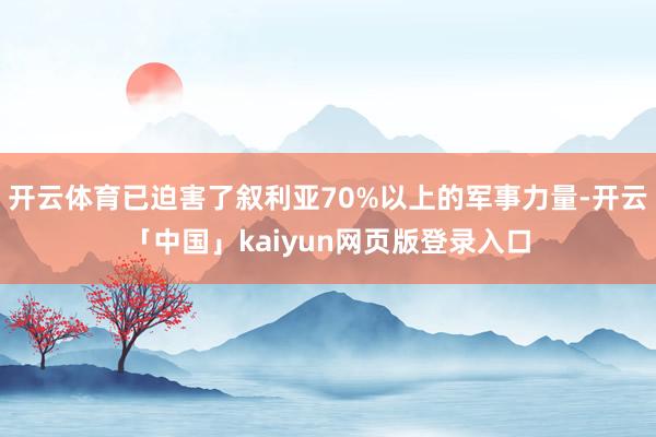 开云体育已迫害了叙利亚70%以上的军事力量-开云「中国」kaiyun网页版登录入口