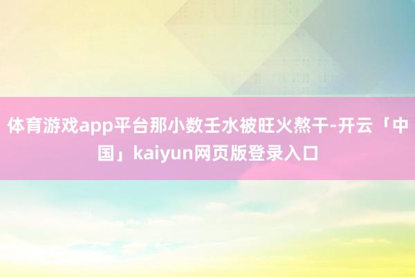 体育游戏app平台那小数壬水被旺火熬干-开云「中国」kaiyun网页版登录入口