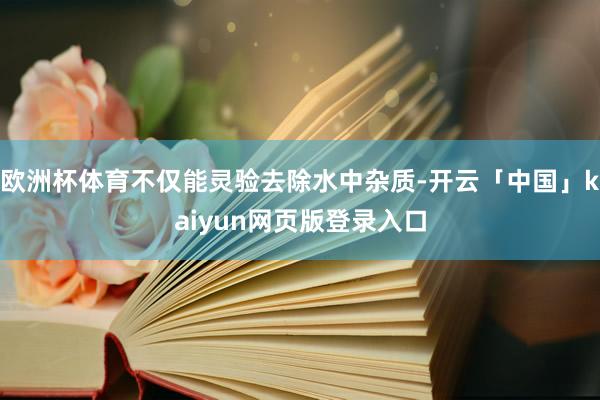 欧洲杯体育不仅能灵验去除水中杂质-开云「中国」kaiyun网页版登录入口